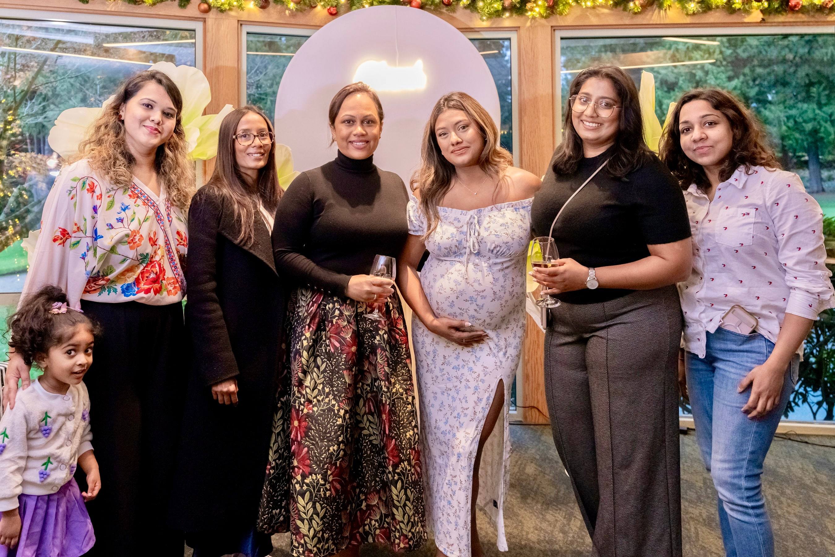 Mother-to-be with her friends at the baby shower